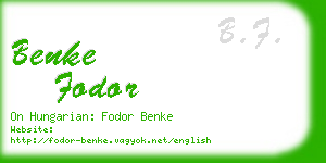benke fodor business card
